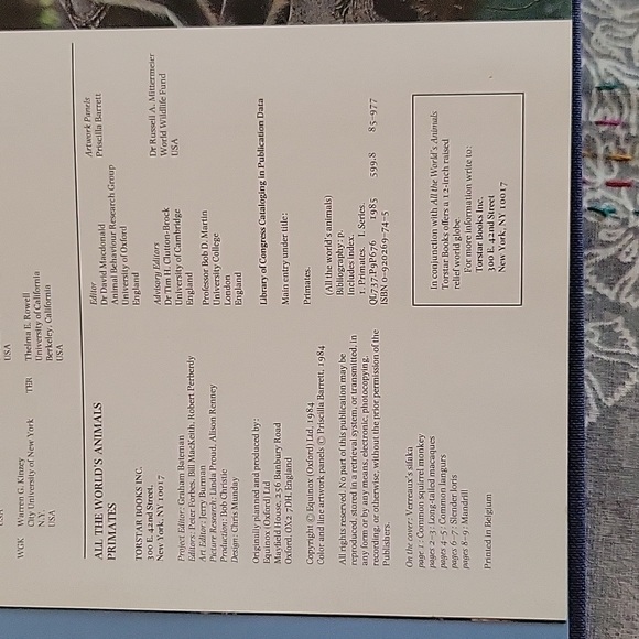 Vintage | 1984 All the World's Animals | Primates Book - Picture 5 of 7